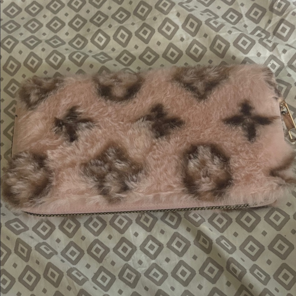 Faux Fur Designer-Inspired Pink Clutch